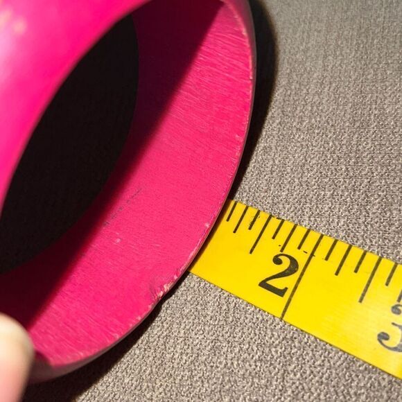 Bundle Sale 3 for $15 | Pink Patterned Wooden Bangle Bracelet - Picture 10 of 11